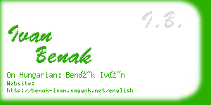 ivan benak business card
